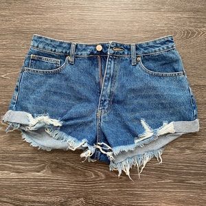 Distressed, high waisted shorts